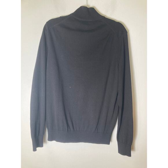 Mens Black Izod 1/4 Zip Pullover Sweater Sz M - Picture 2 of 2